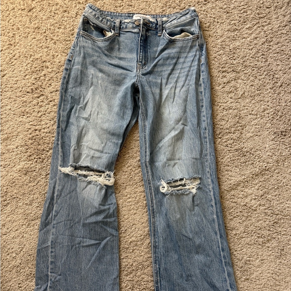 Flying Monkey Vintage Straight Jeans | Distressed Light Wash | Women’s Size 28 |